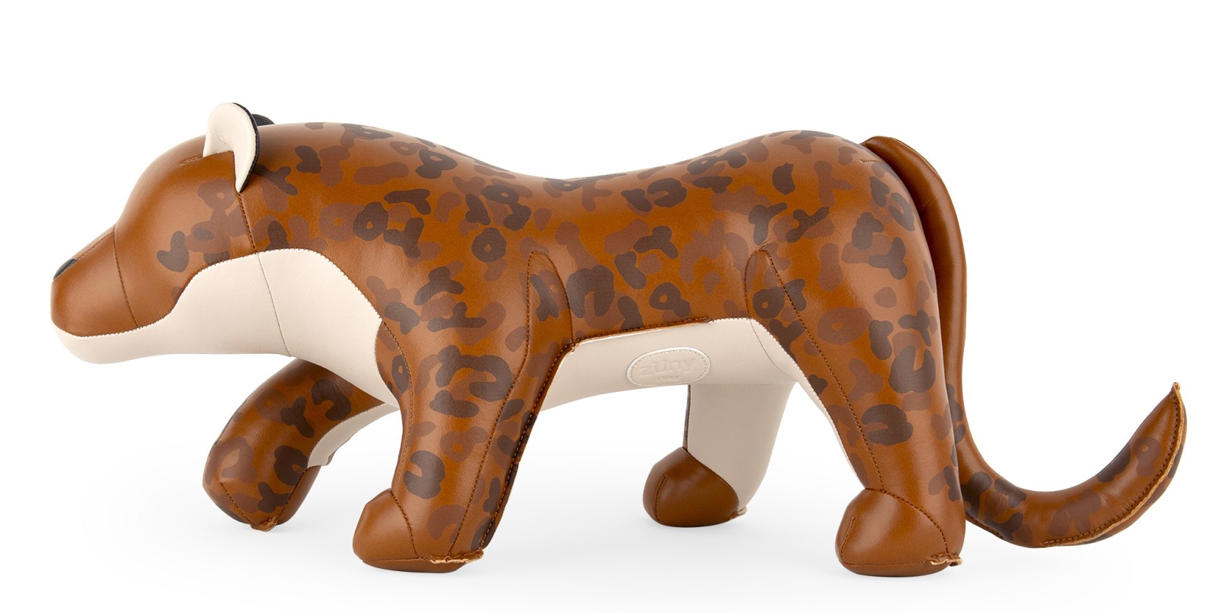 Zuny Türstopper Leopard Ray, tan und weiß, aus Kunstleder, detailreiche Wohnaccessoires und Dekoration.
