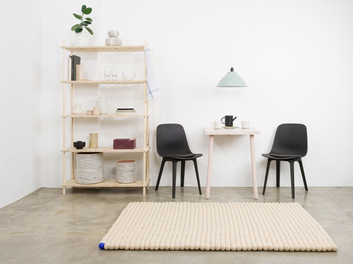 Big One rechthoekig viltkleed 140 x 200 cm myfelt beige