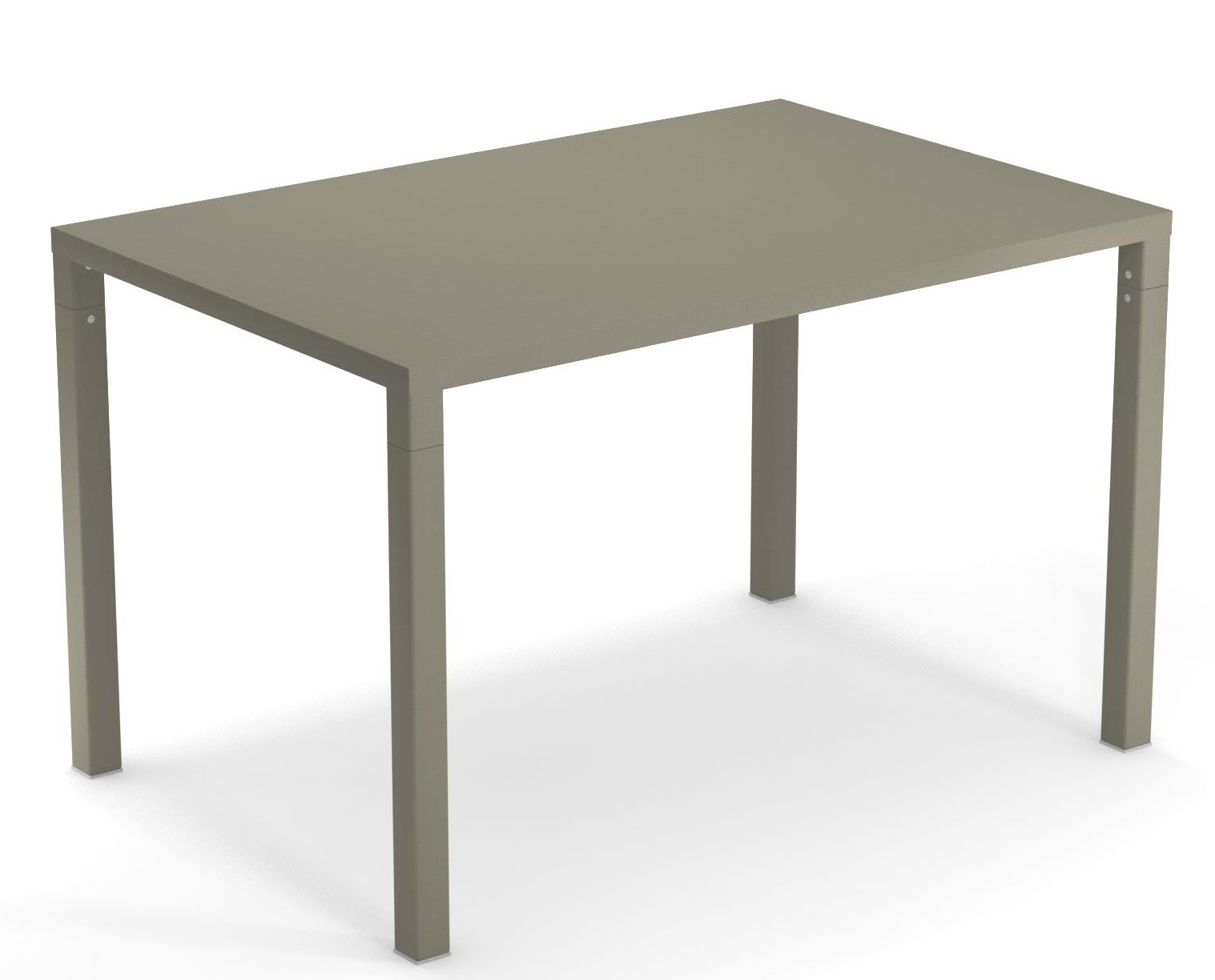 Nova Tisch Outdoor Emu, rechteckiger Gartentisch aus Metall in Taupe, ideal für den Außenbereich.