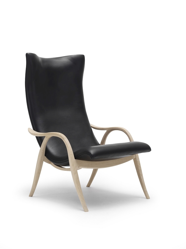FH429 Signature Chair Sessel mit schwarzem Lederbezug und hellem Holzgestell von Carl Hansen & Søn.