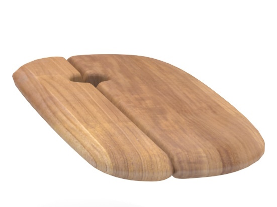 Detailaufnahme der Holzarmlehne des Reel Rocking Sofa Outdoor Emu Schaukelsofas.