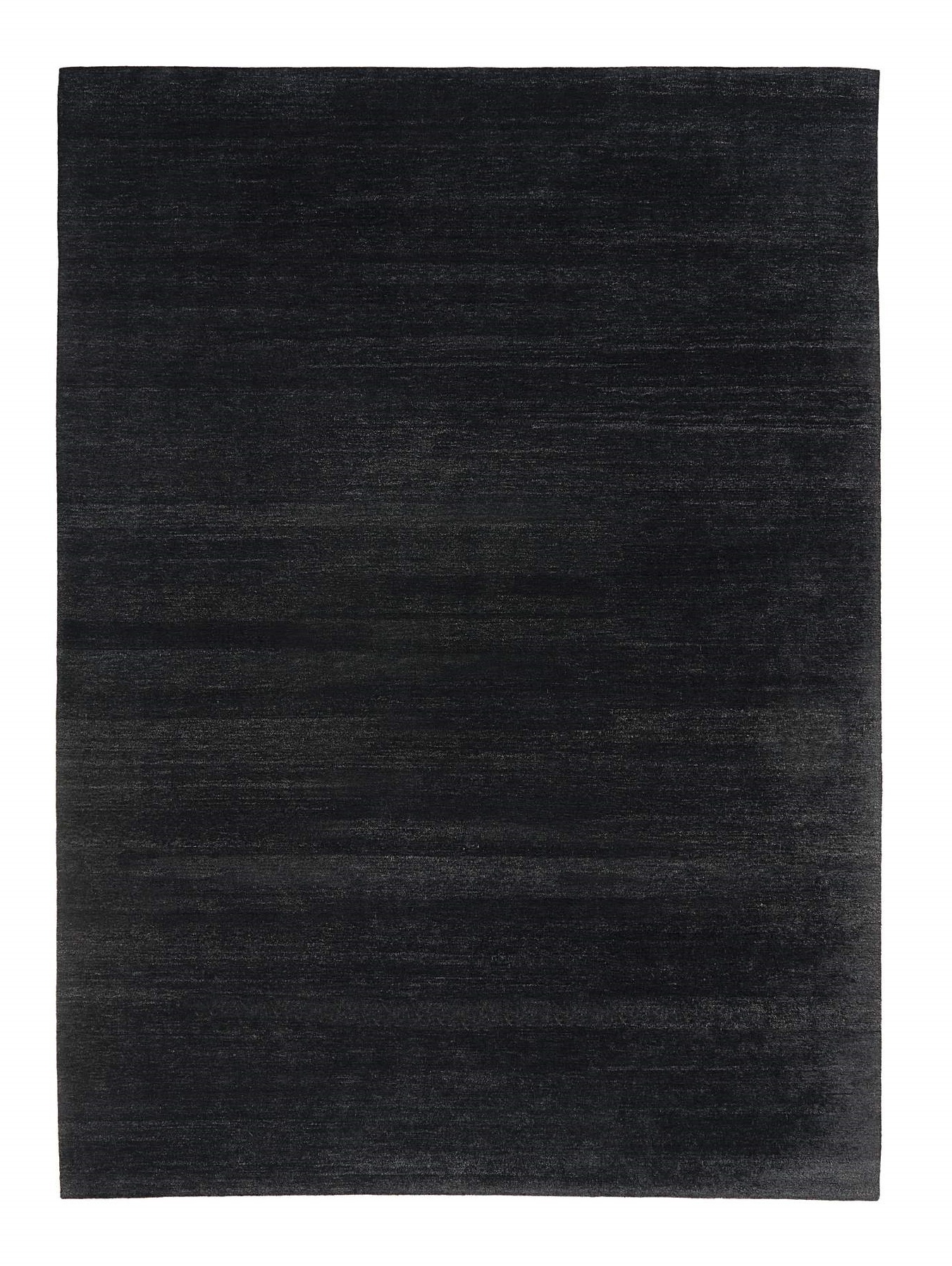 Legends of Carpets Teppich Walter Knoll, quadratisch, schwarzer Wollteppich, Detailaufnahme für Wohnzimmer und Schlafzimmer.