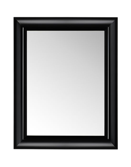 Schwarzer, rechteckiger Spiegel "Francois Ghost" von Kartell, groß, moderner Design Spiegel für Wandmontage.