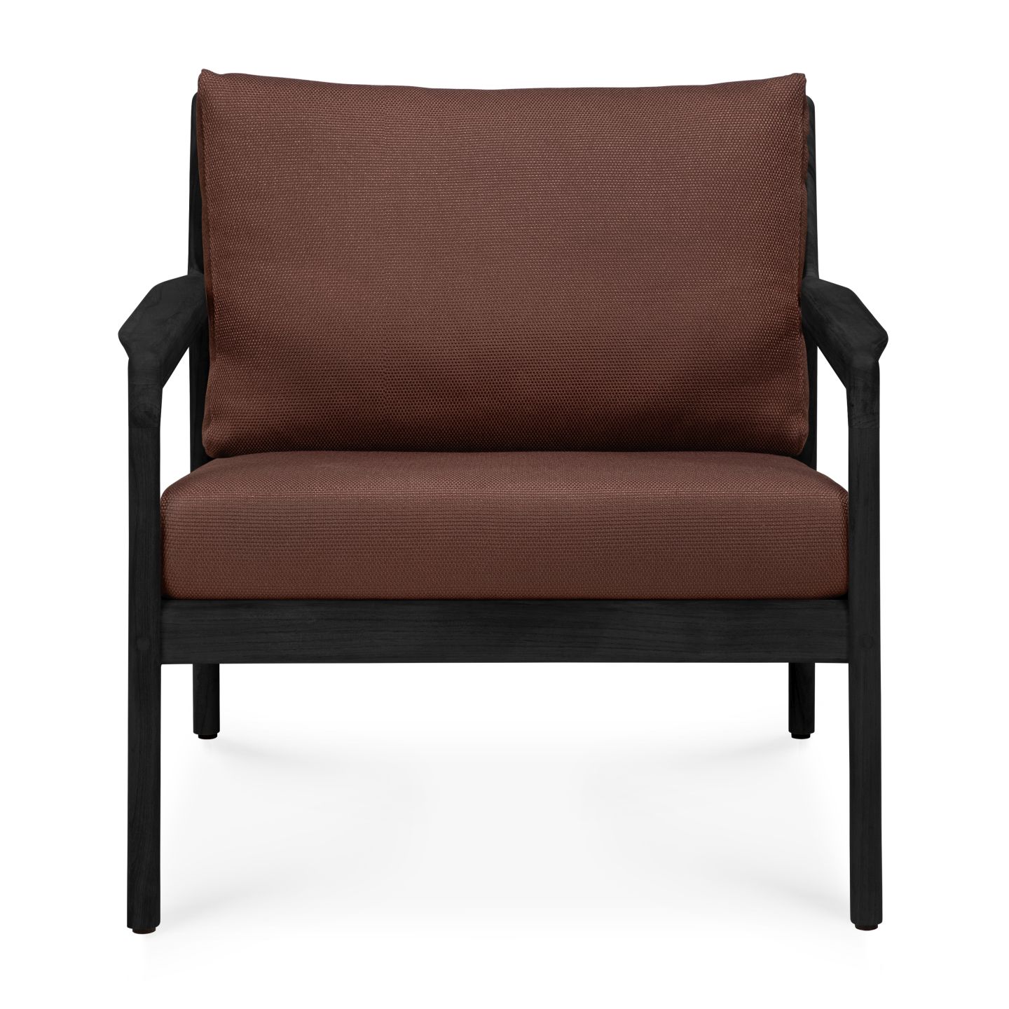 Jack Outdoor-loungestoel van teakhout, zwart gelakt, burgundy, Ethnicraft