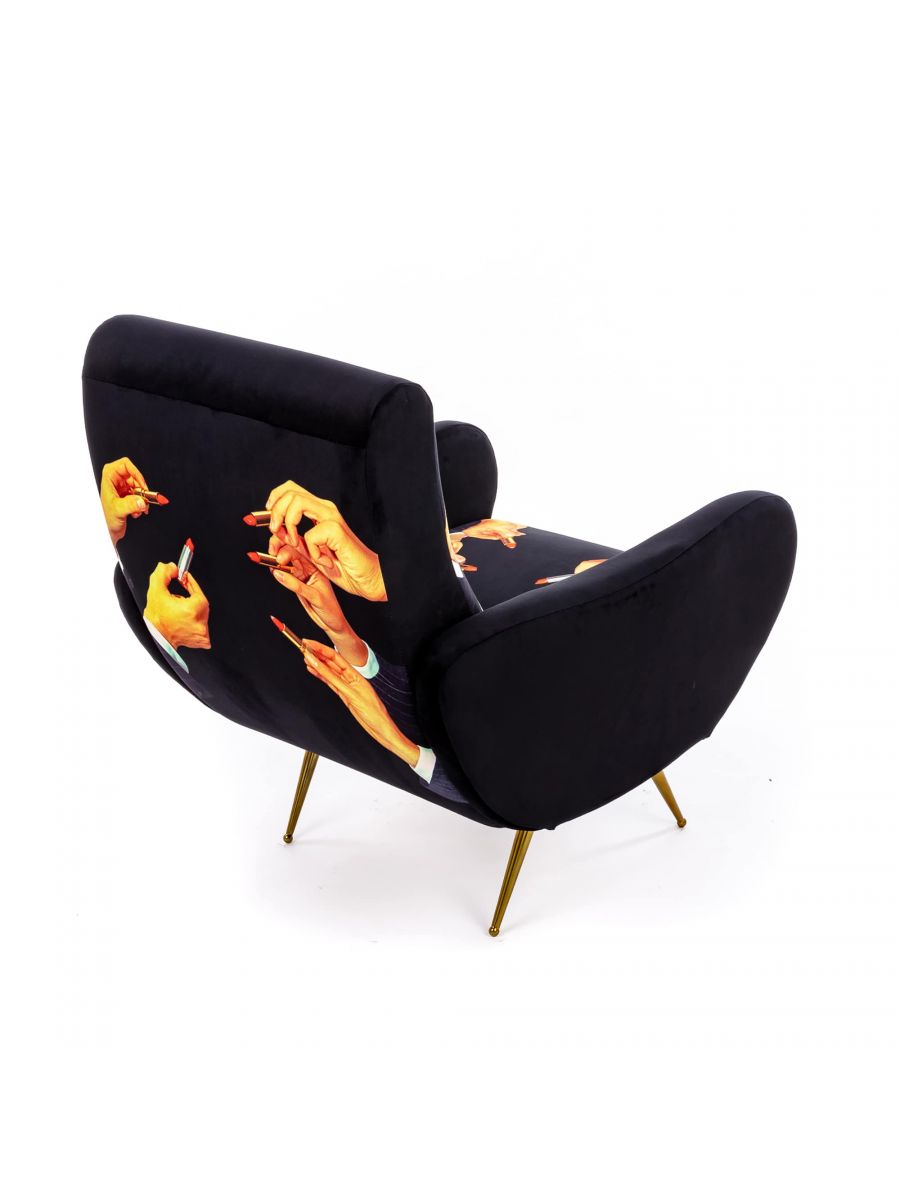 Toiletpaper-fauteuil Lipsticks zwart Seletti