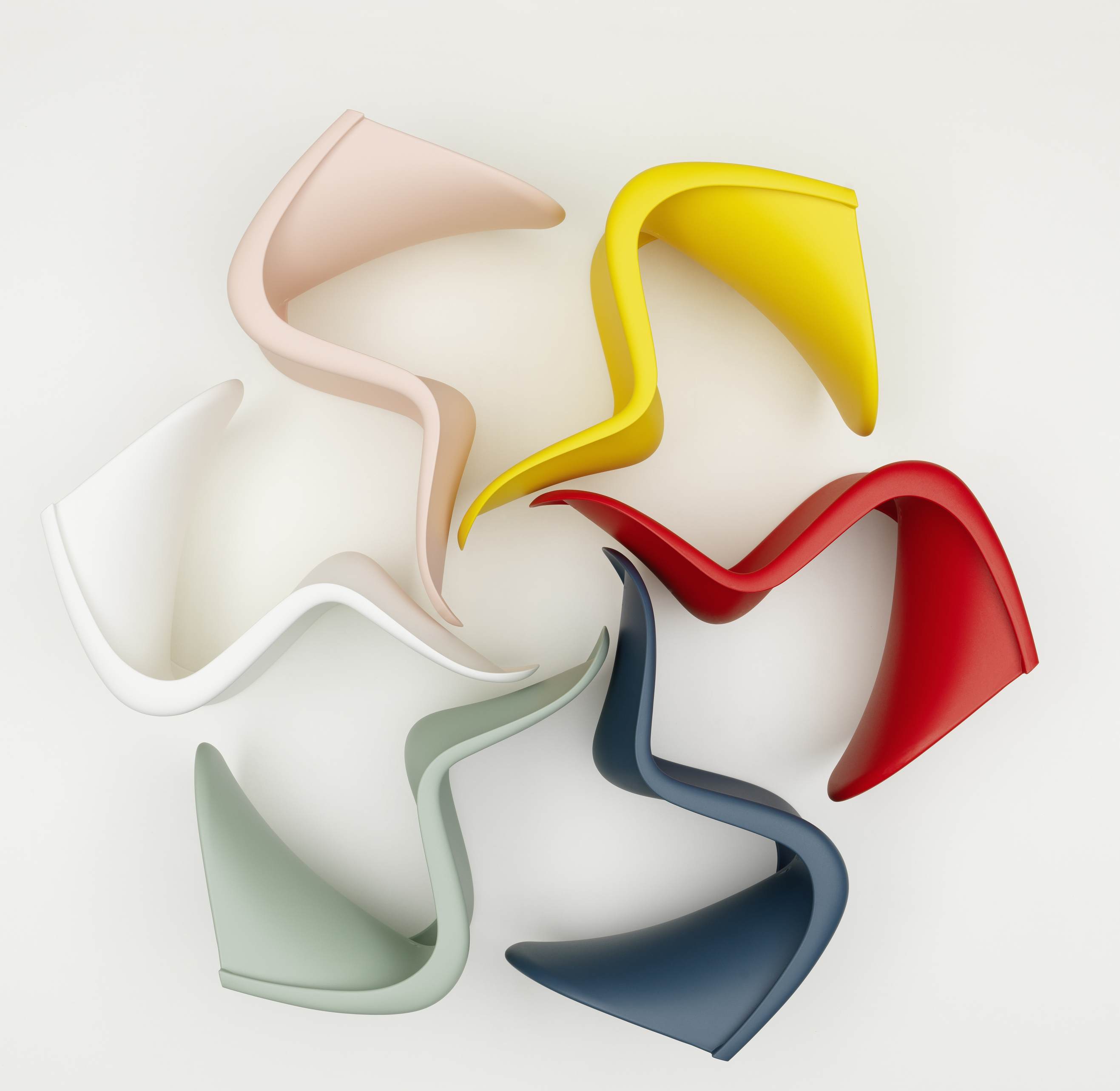 Vitra Panton Junior Stuhl in Zartrosa (Quick Ship) und weiteren Farben, Kinder Design Stuhl.