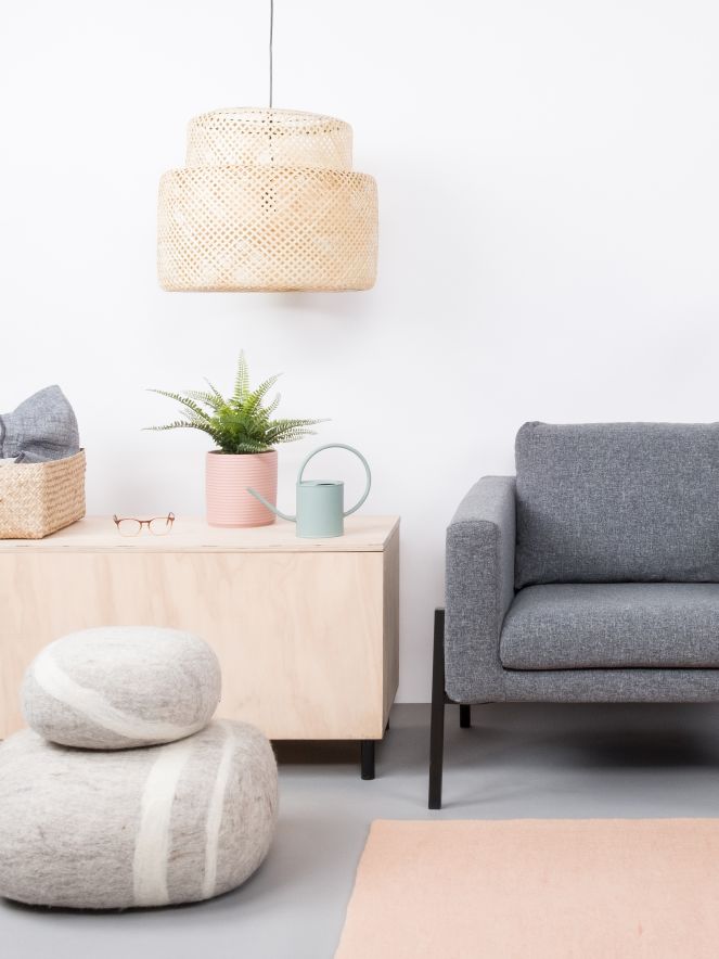 Mono rechthoekig viltkleed 160 x 230 cm myfelt  Merle (roze)