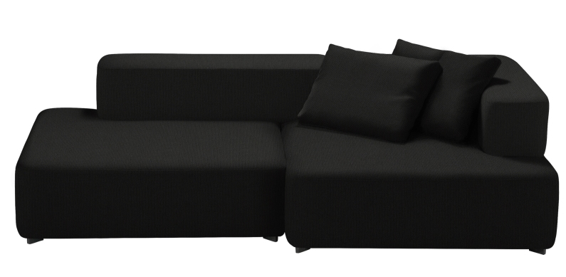 Schwarzes Alphabet Sofa, 2-Sitzer mit Armlehne rechts von Fritz Hansen, mit Kissen.
