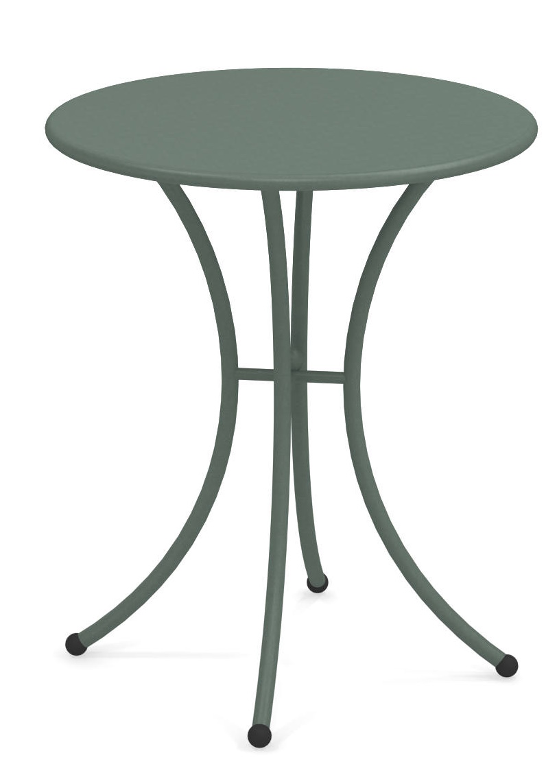 Emu Pigalle runder Gartentisch in Salbeigrün, ideal für den Außenbereich und kleine Balkone.