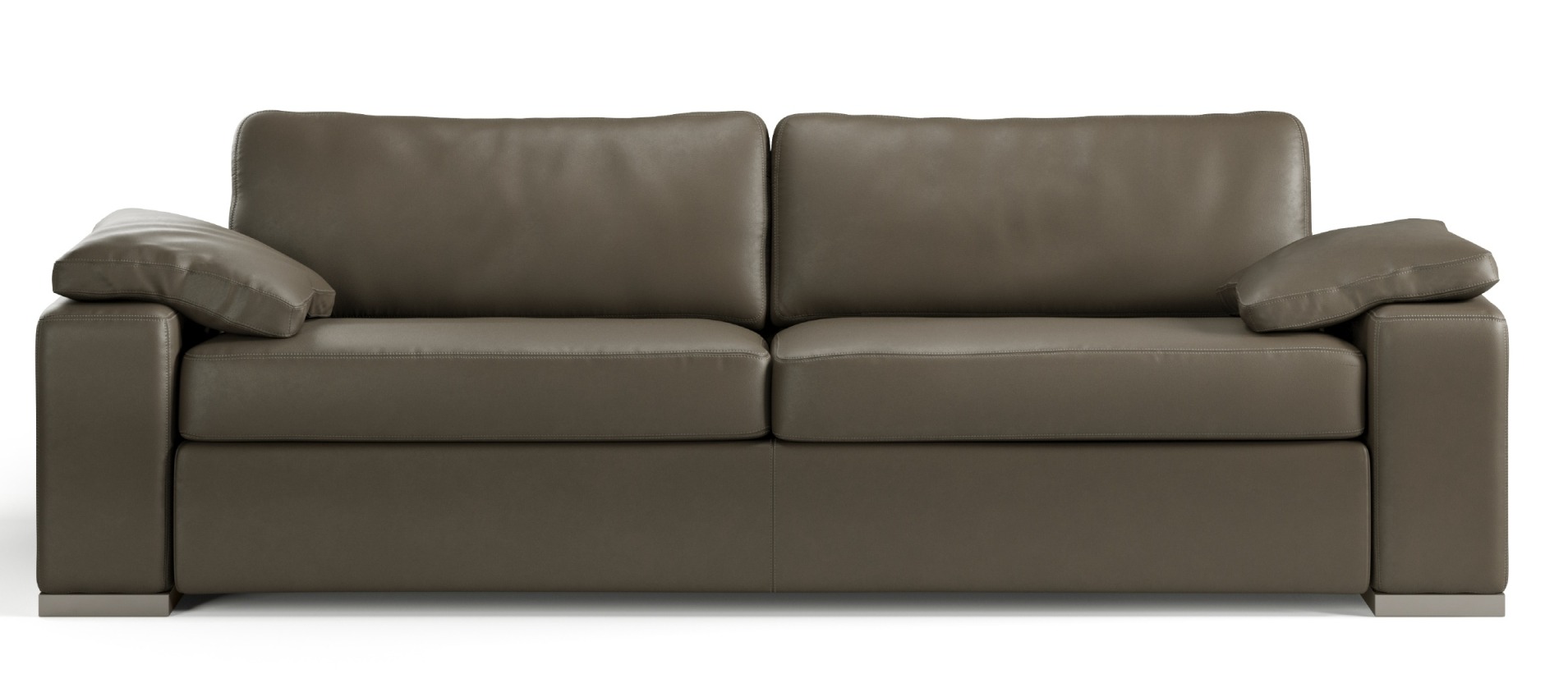 Conseta Sofa in braunem Leder, modernes Design mit losen Kissen für Wohnzimmer und Lounge.