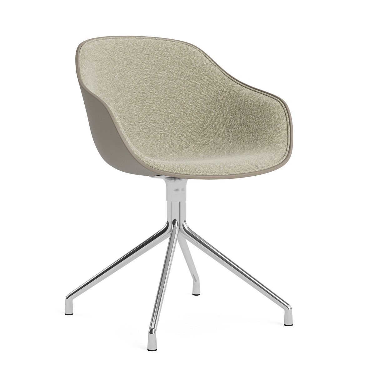 Beiger About a Chair AAC 220 Stuhl von Hay mit Drehgestell aus Chrom.