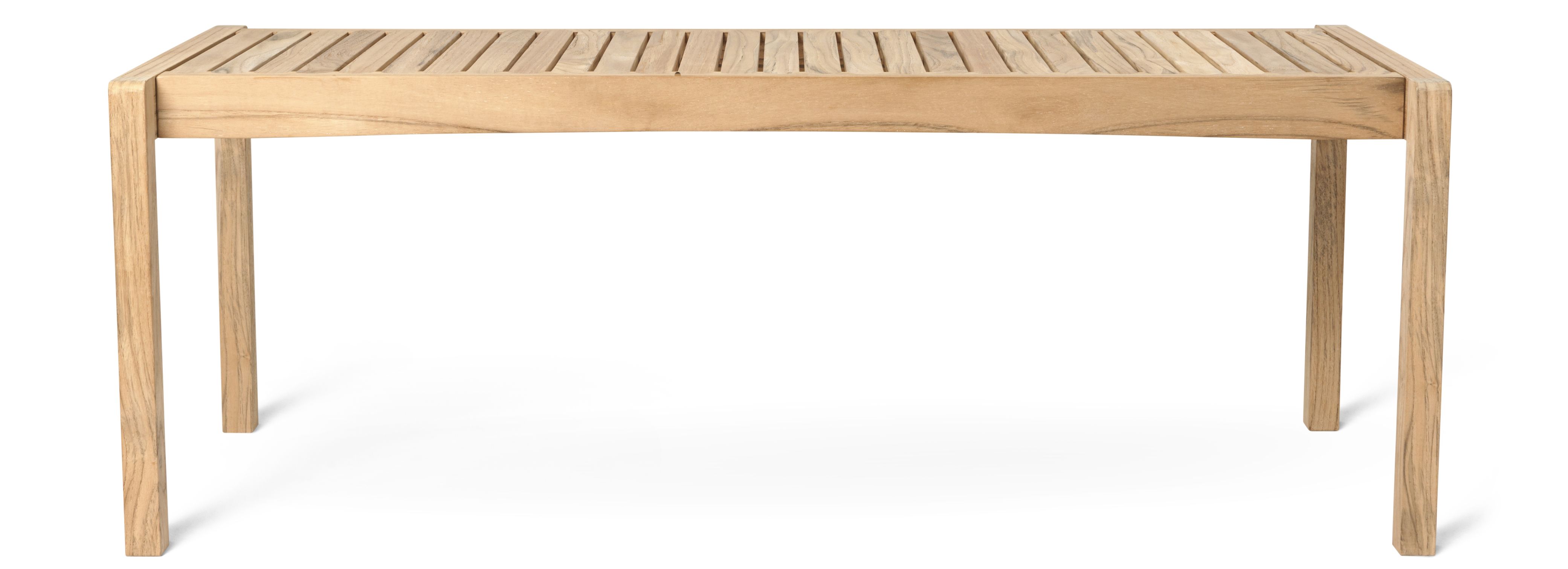 AH912 Carl Hansen & Søn Outdoor Tisch aus Teakholz mit Lattenrost-Tischplatte für Garten und Terrasse.