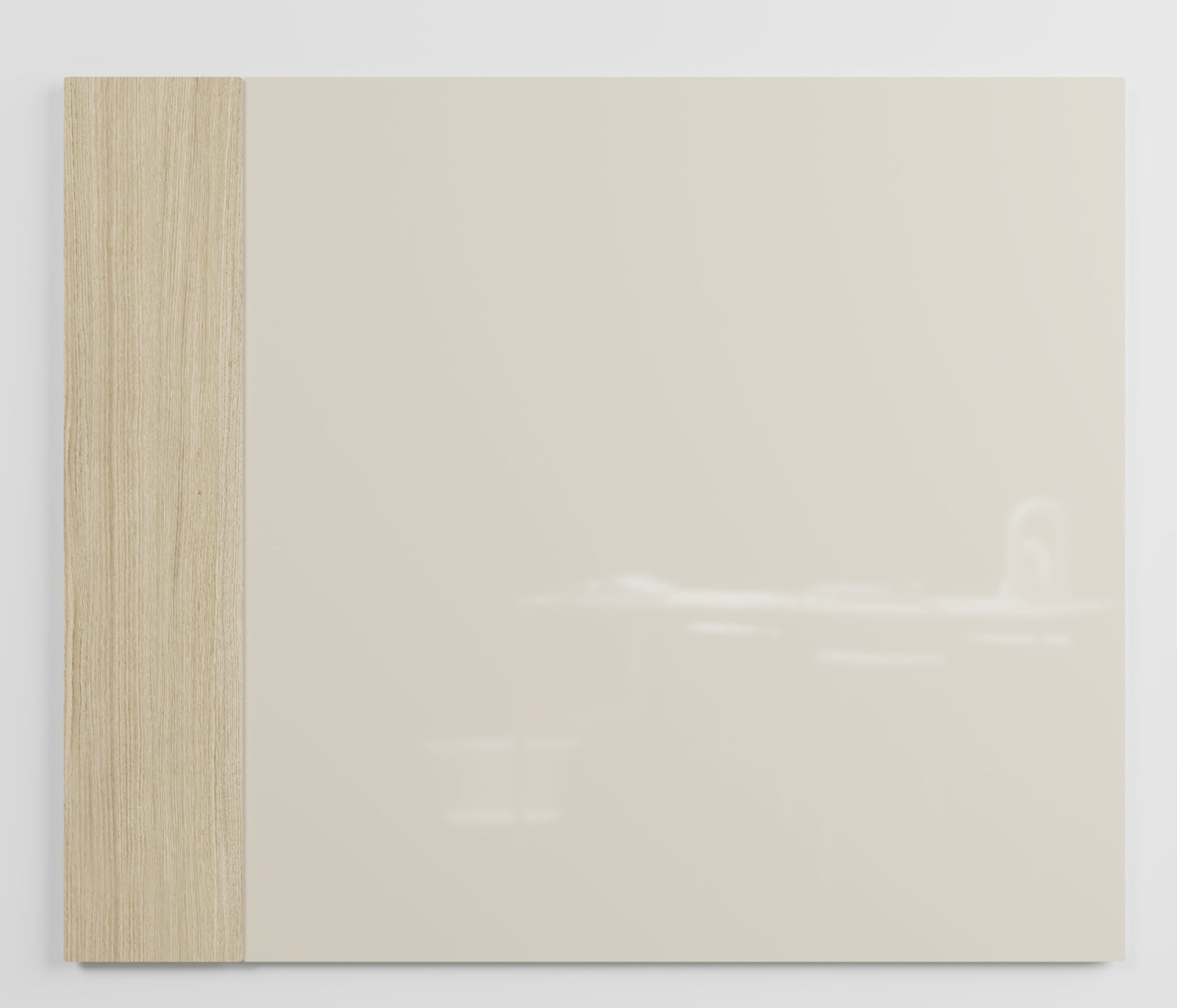 Chat Board Classic Crafted Wandtafel: Magnetische Glastafel in Beige mit Holzrahmen für Büro und Zuhause.