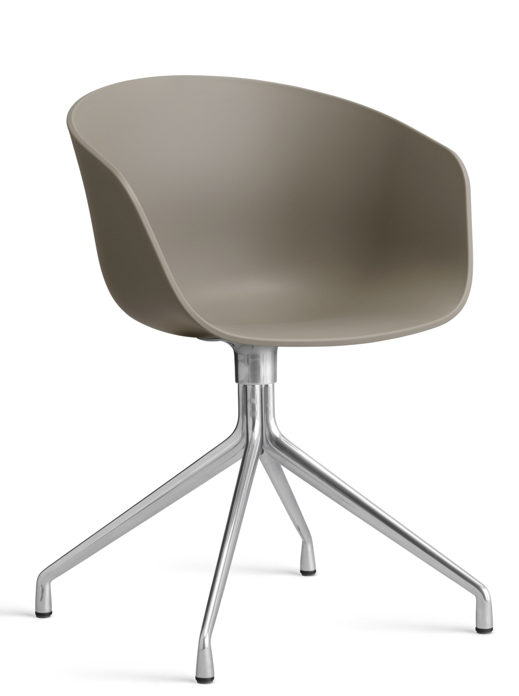 About A Chair AAC20 Stuhl von Hay in Taupe mit Drehgestell aus Aluminium.