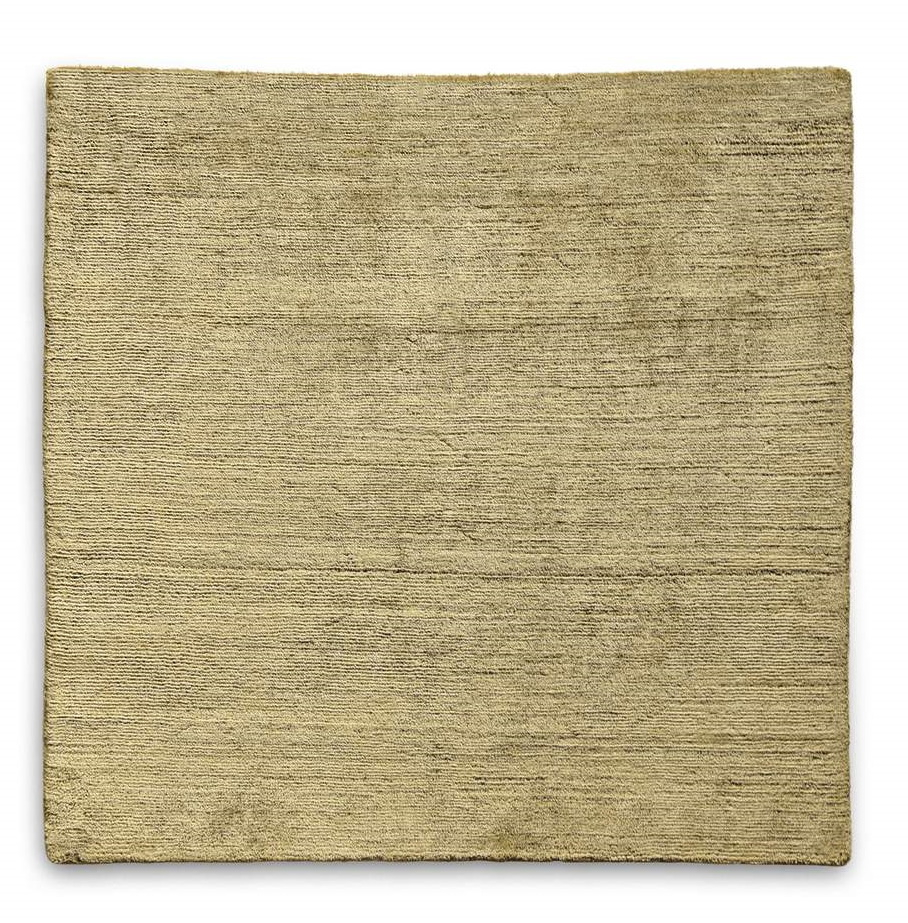 Quadratischer Legends of Carpets Teppich von Walter Knoll in Beige mit feiner, horizontaler Textur.