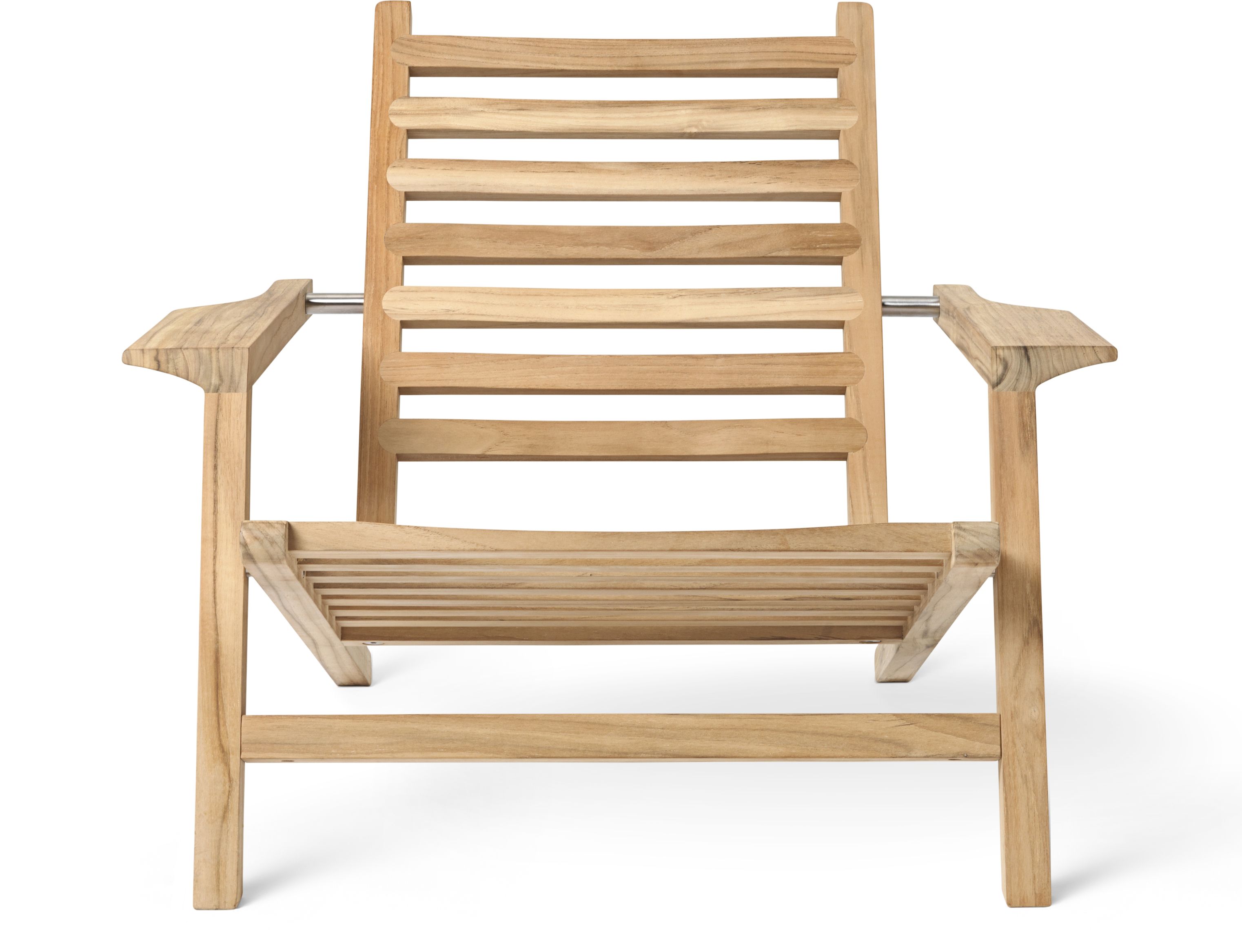 AH603 Teak Sonnenstuhl von Carl Hansen & Søn, Ansicht von vorne, Gartenmöbel.