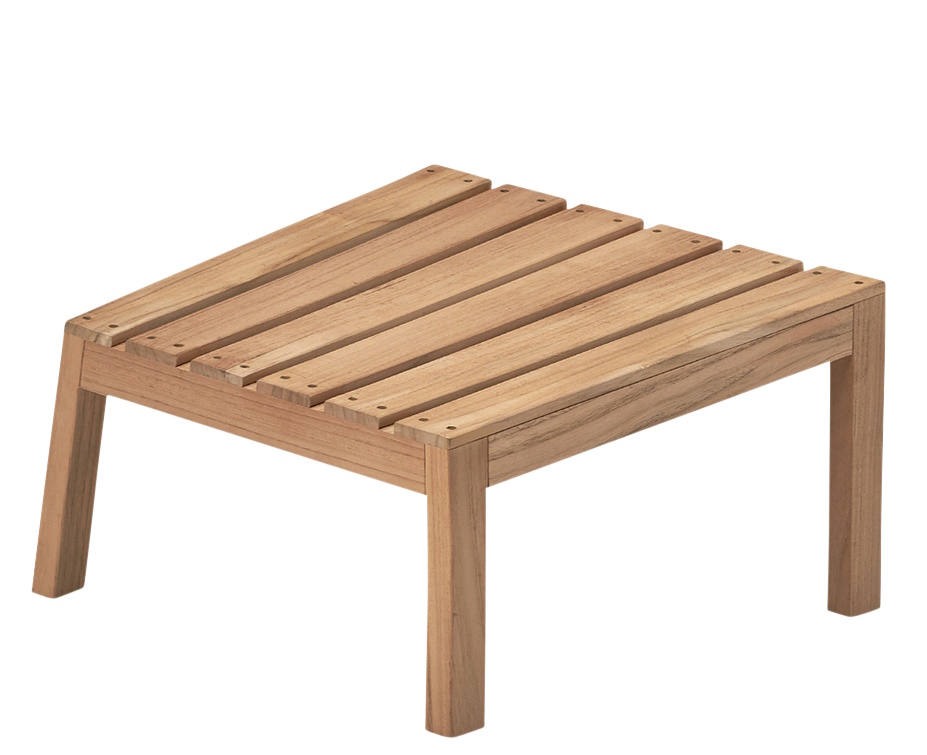 Between Lines Hocker von Skagerak: Quadratischer Outdoor Hocker aus Teakholz, Gartenmöbel.