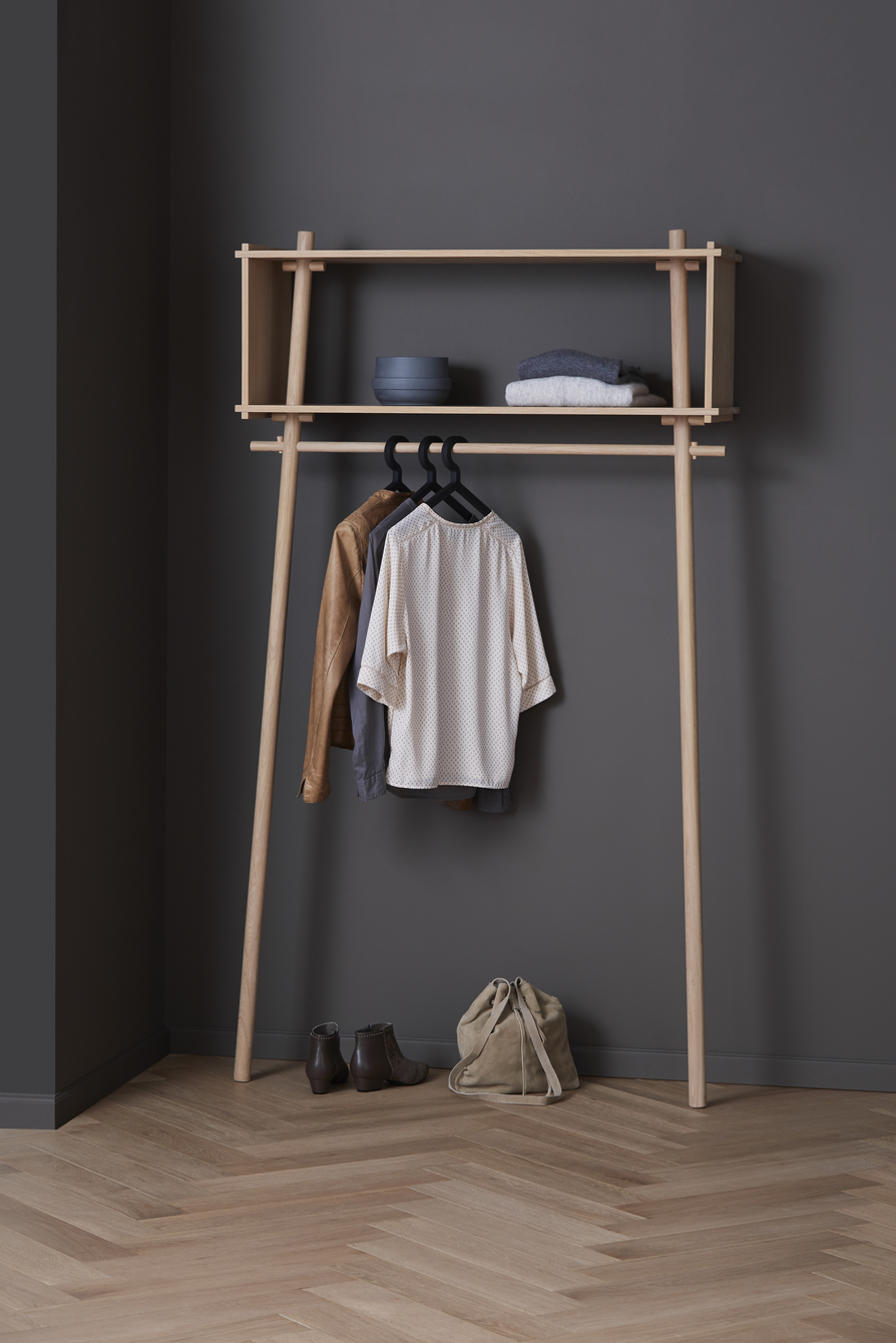 Töjbox kapstok Woud Bx80 cm eiken zwart