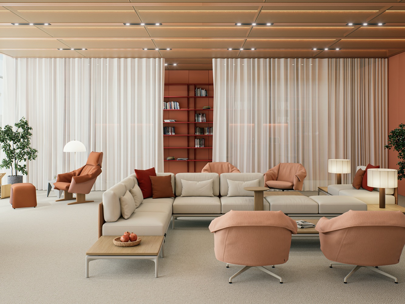 Bascule Fauteuil met hoge rugleuning en bank Vitra