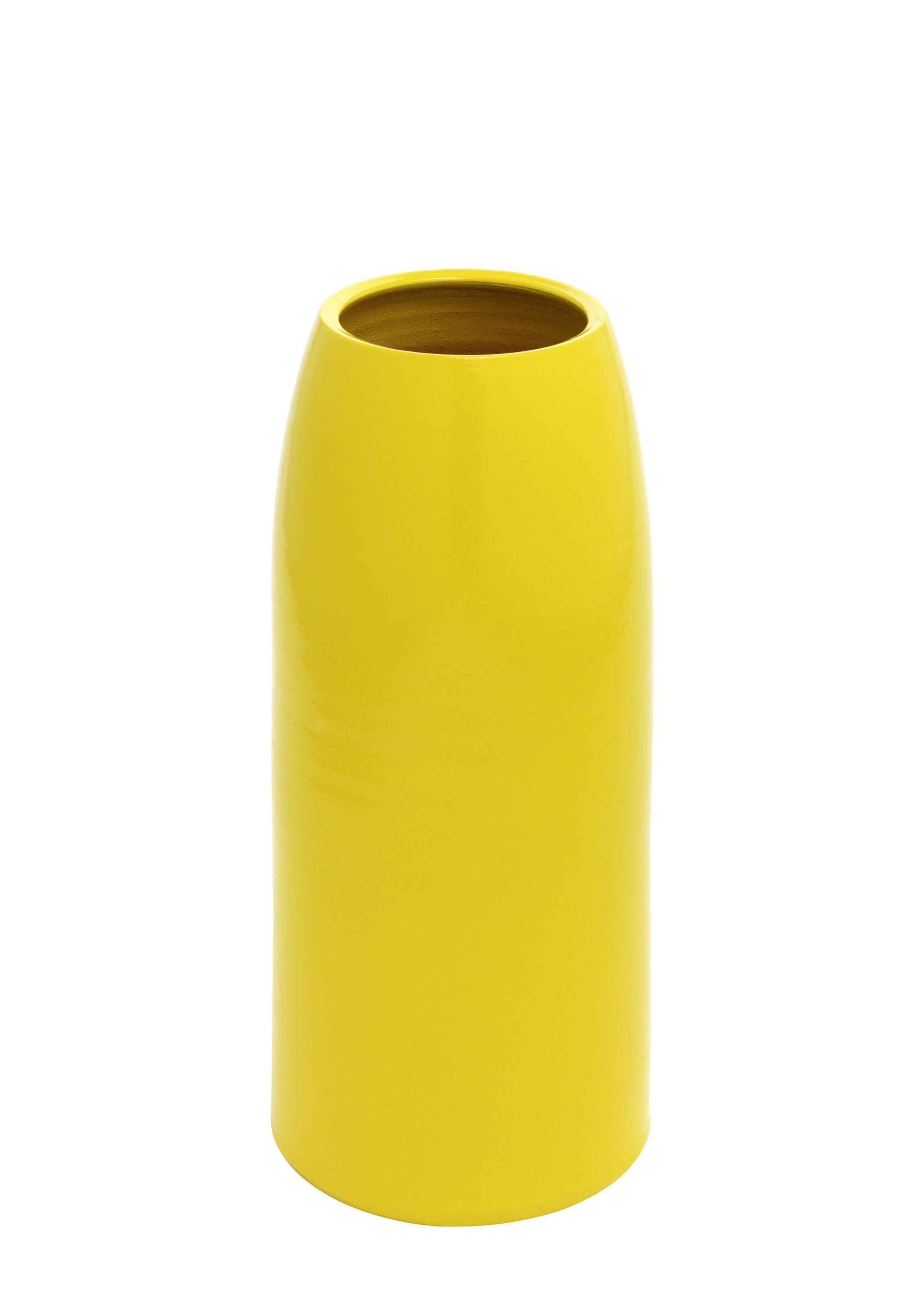 Gelbe Carla Vase von Schönbuch, moderne Dekoration für Wohnzimmer und Tisch, Keramik, Designobjekt.