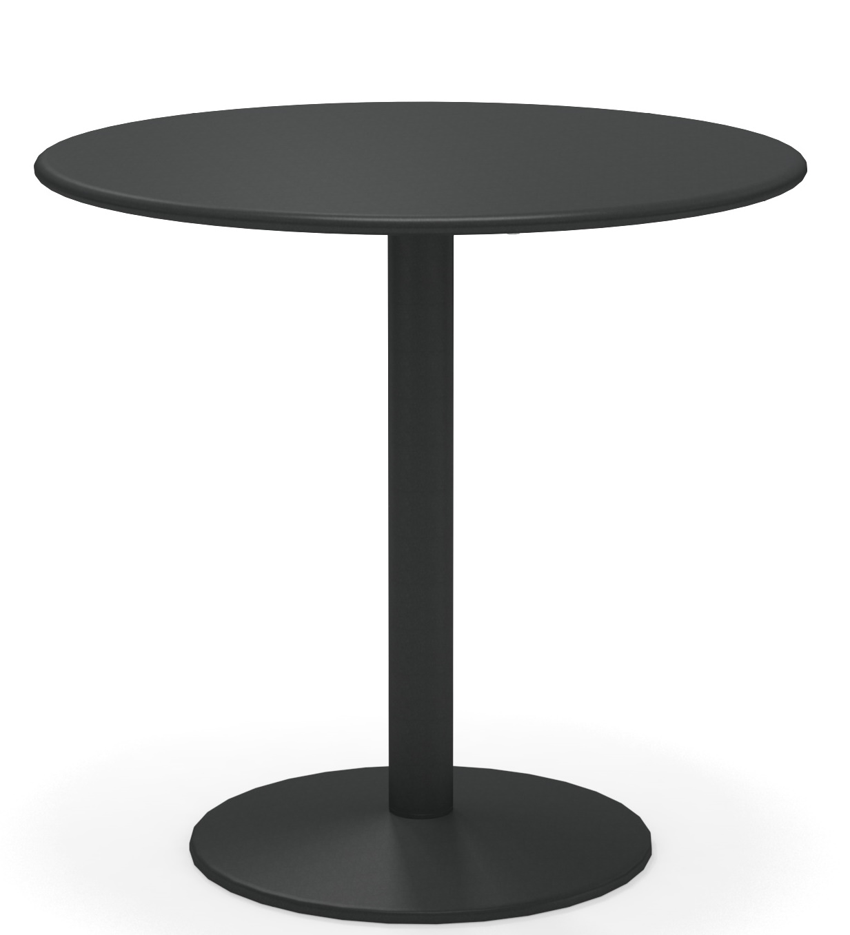 Schwarzer Thor Round Table von Emu, runder Gartentisch mit Mittelfuß und minimalistischem Design.