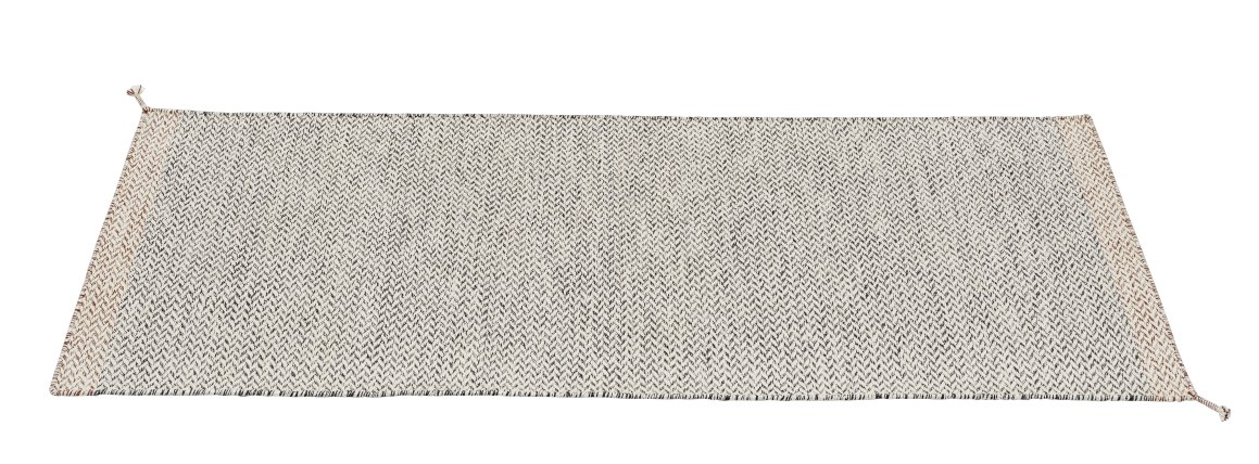 Muuto Ply Rug aus recyceltem Polyester für Innen- und Außenbereiche, Teppich mit Fischgrätenmuster.