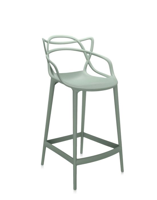 Heller Kartell Masters Barhocker mit Armlehnen und einzigartiger Rückenlehne für Küche oder Bar.