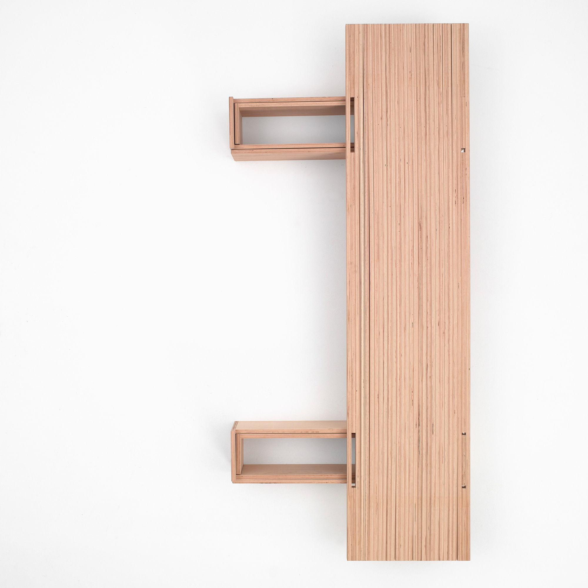 Tojo V Bett 90/180 aus hellem Holz, minimalistisches Design mit zwei Nachttischen, modernes Schlafzimmermöbel.