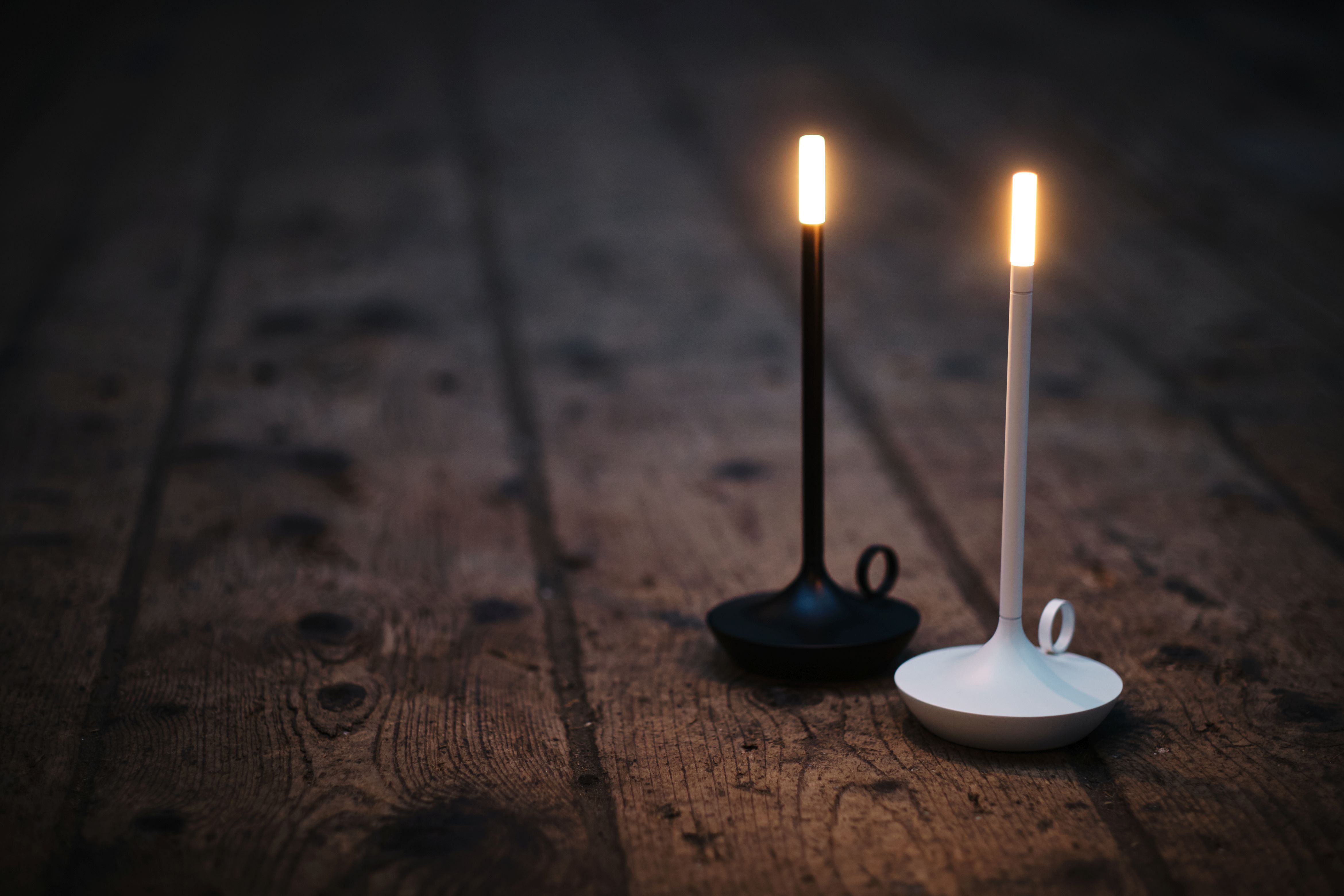 Wick draagbare acculamp / tafellamp met USB, zwart Graypants