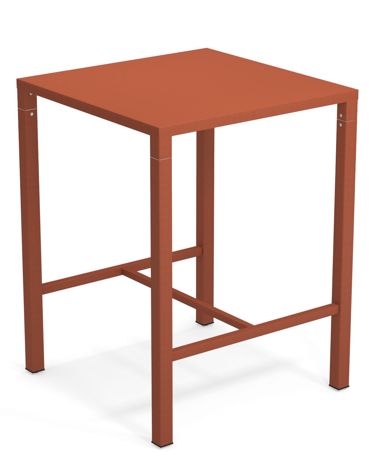 Quadratischer, terrakottafarbener Nova Hochtisch von Emu für den Außenbereich, ideal für Garten, Terrasse oder Balkon.