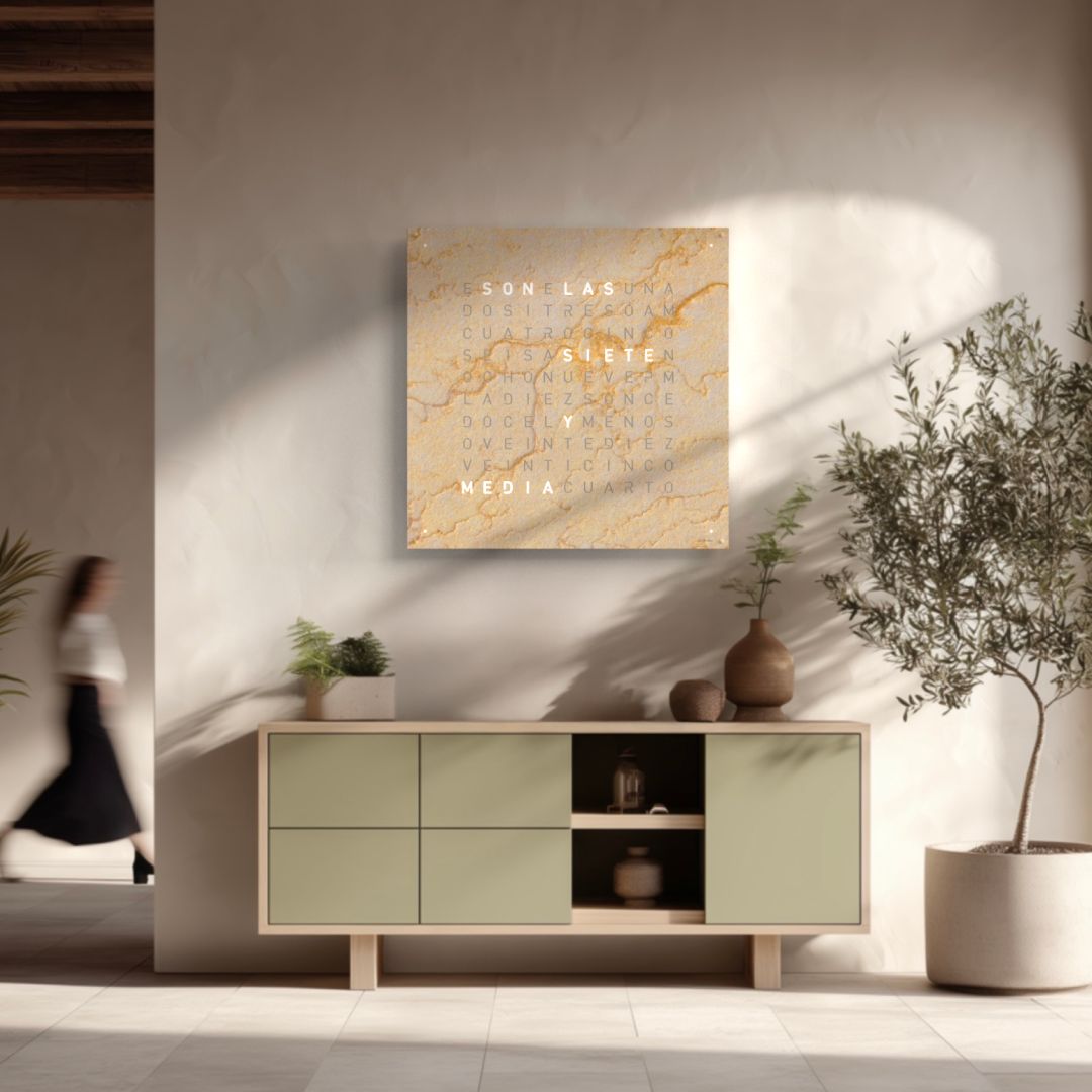 Earth 90 Creator's Edition wandklok / Tijdsobject Duits QLOCKTWO