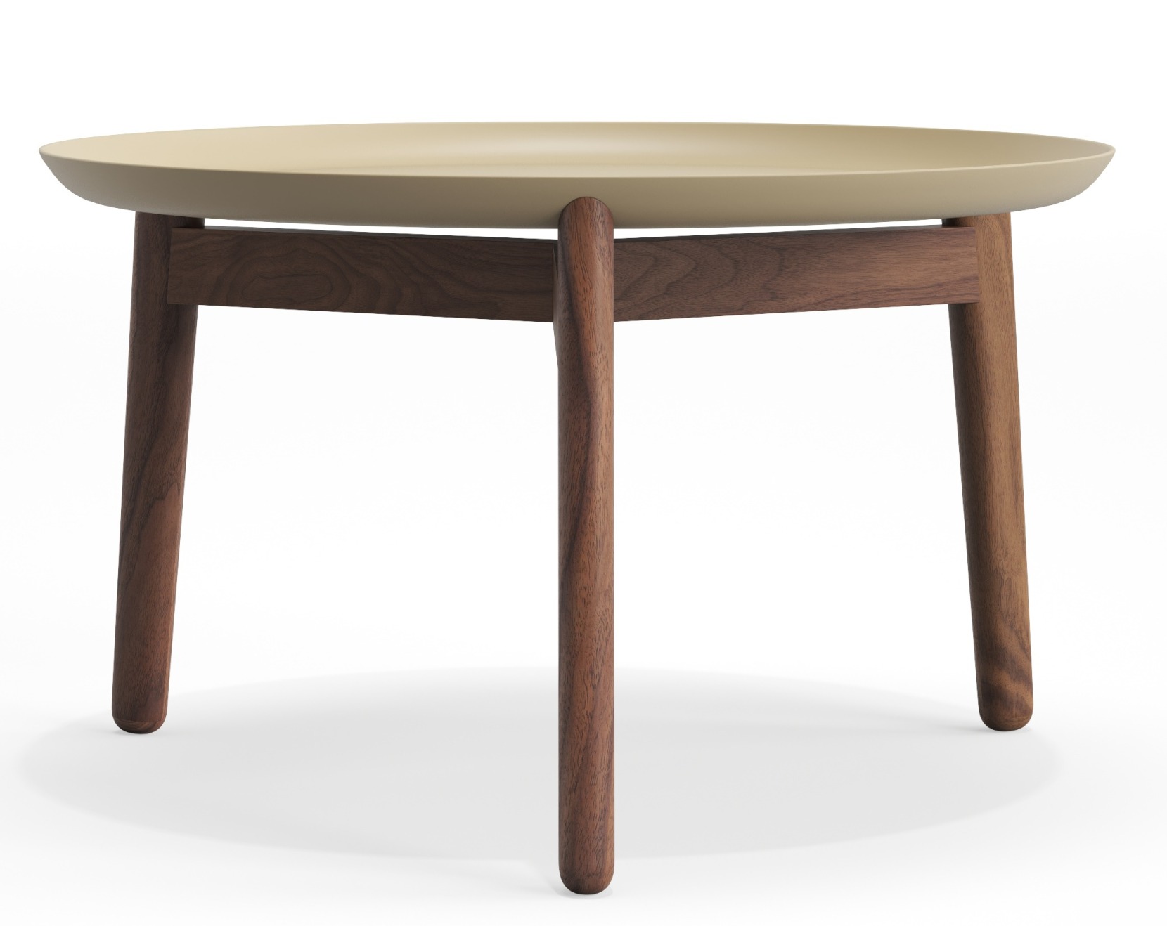 Plaisir 2 Beistelltisch aus Aluminium und Holz, Höhe 32 cm, modernes Design für Wohnzimmer und Büro.