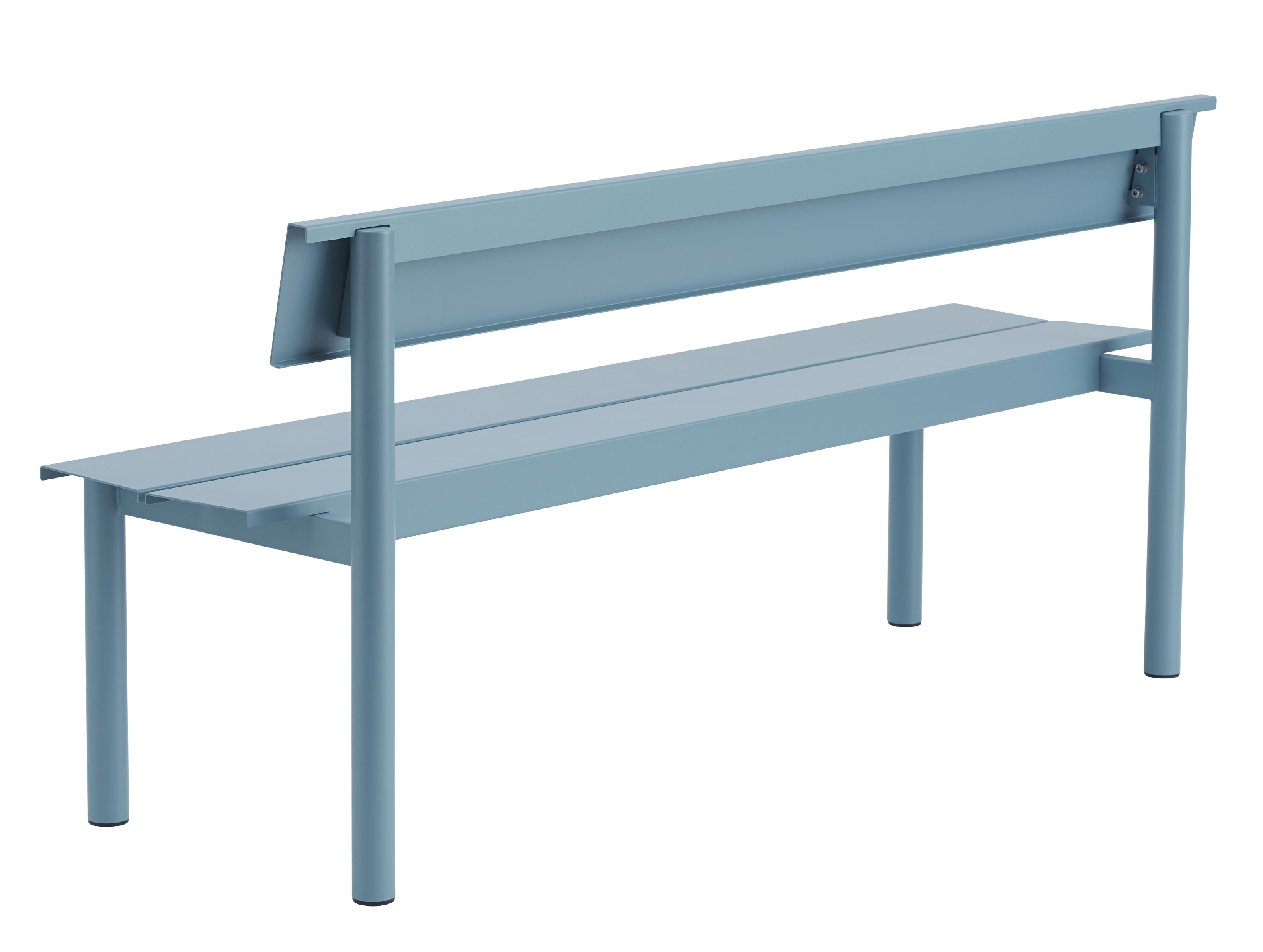Linear Steel Bench: buitenbank met rugleuning 170 x 34 cm Muuto