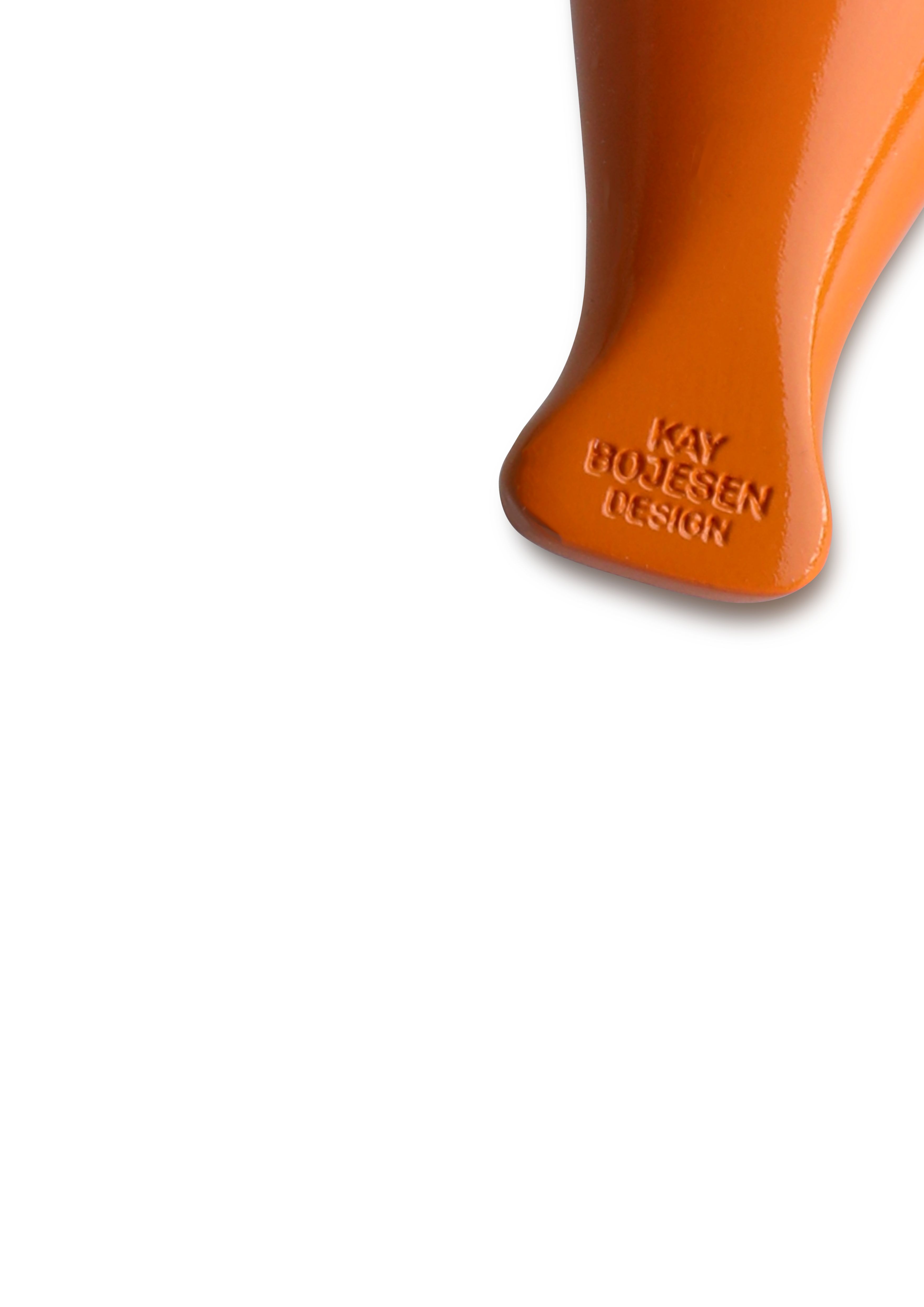 Vogel rood/oranje sleutelhanger van zilverkleurig metaal met natuurlijk leer – Kay Bojesen