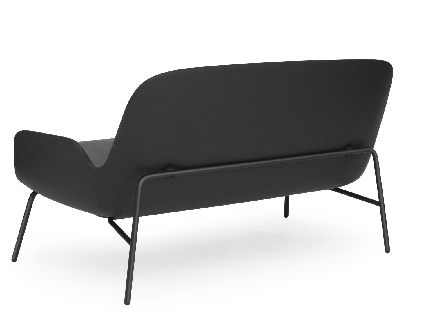Schwarzes Era Sofa von Normann Copenhagen, Rückansicht mit minimalistischem Design und filigranem Metallgestell.