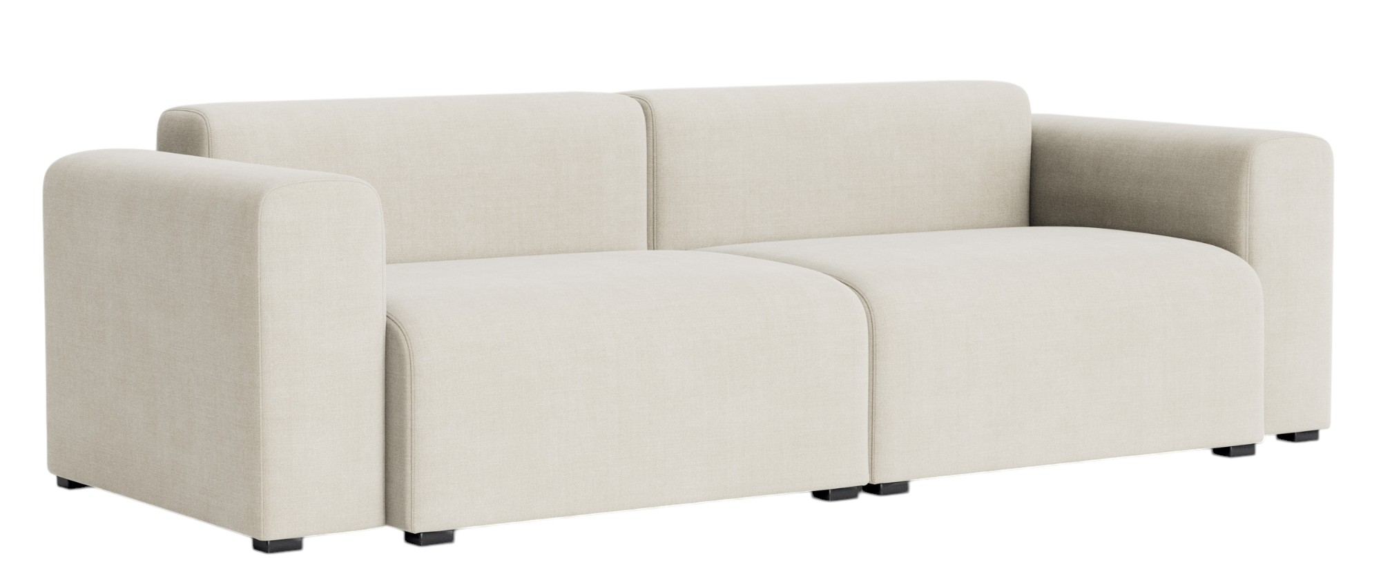 Beiges Mags Sofa 2,5-Sitzer von Hay mit niedriger Armlehne, modernes Design für Wohnzimmer.