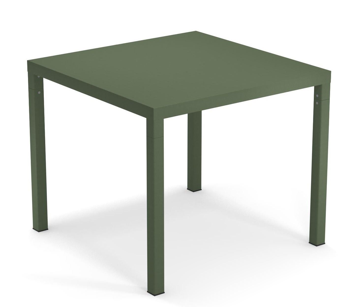 Quadratischer, olivgrüner Nova Tisch von Emu für den Außenbereich, ideal für Garten, Terrasse oder Balkon.
