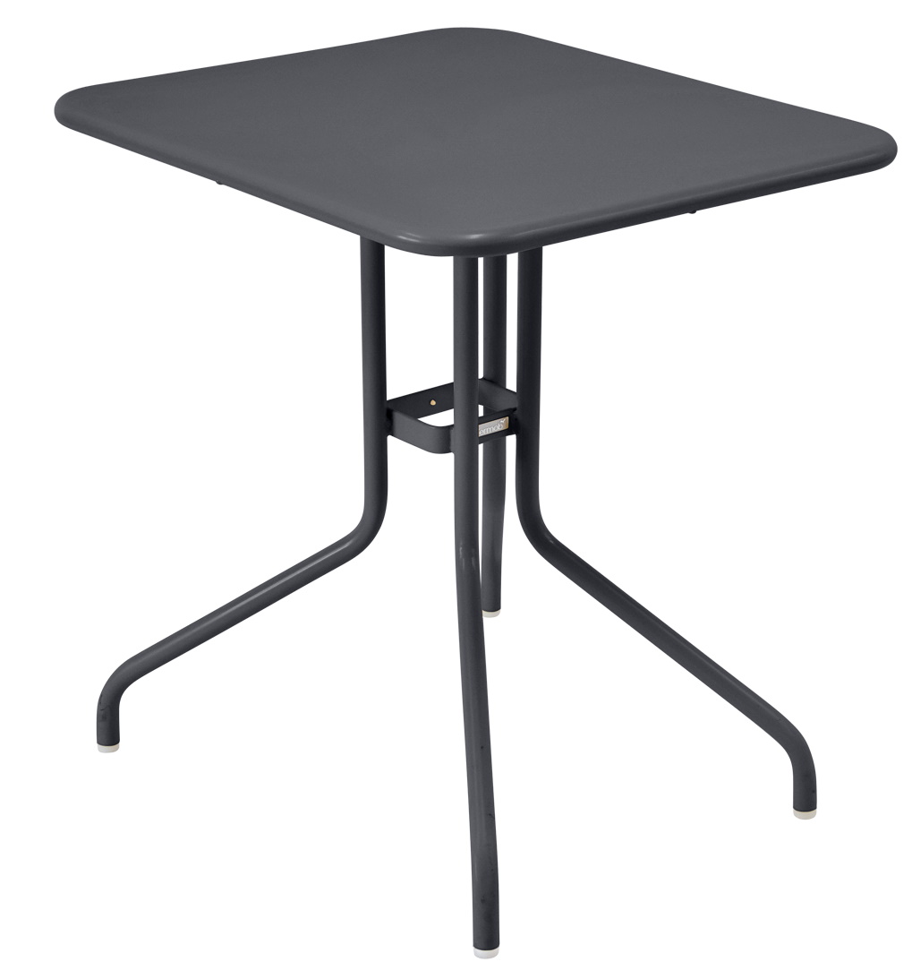 Pétale Tisch 60x70 cm von Fermob, quadratischer Gartentisch aus Metall in Anthrazit, ideal für Balkon und Terrasse.