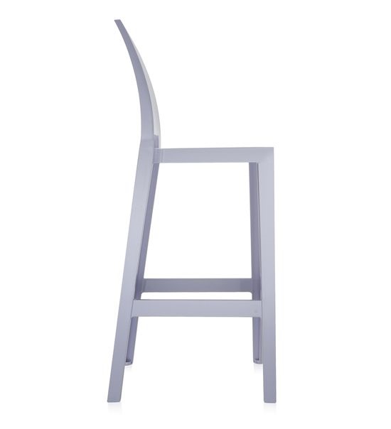 One More Barhocker von Kartell, hellgrau, modernes Design, Seitenansicht für Esszimmer und Küche.