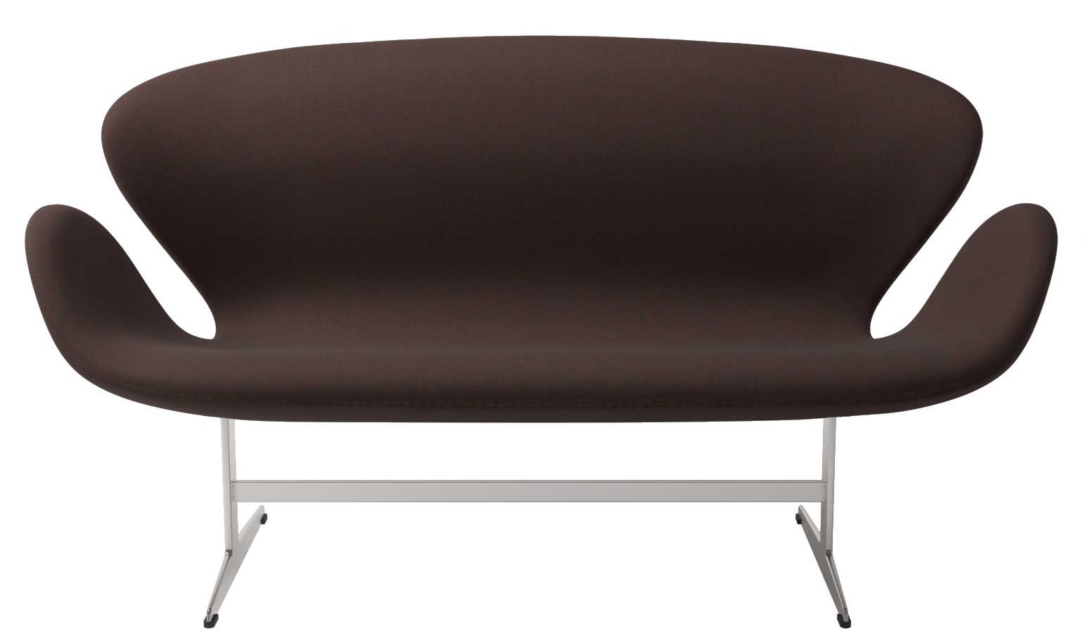 Braunes Swan Sofa von Fritz Hansen mit Stahlbeinen, modernes Design für Wohnzimmer und Lounge.