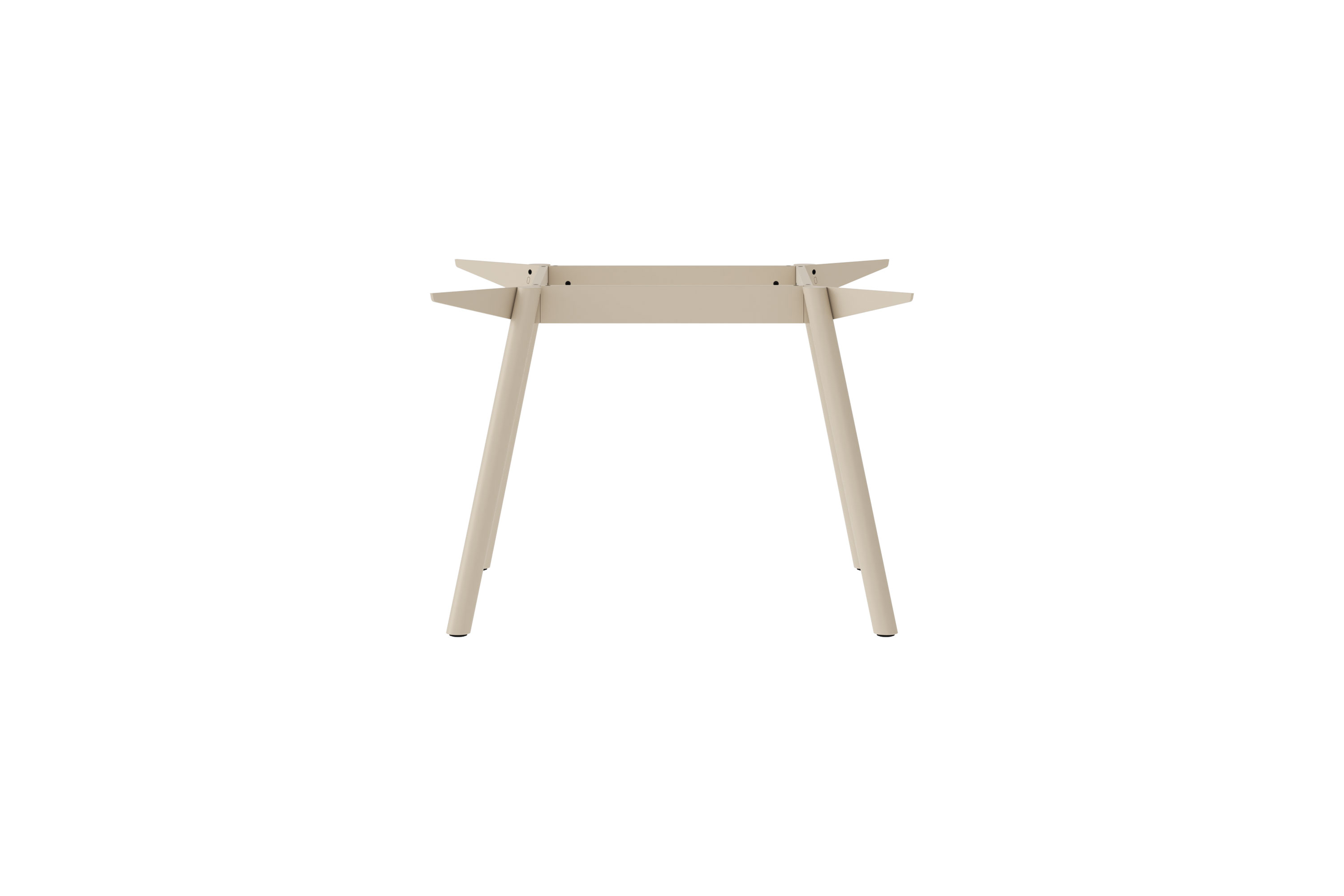 New Tendency Masa Tischgestell aus Stahl, beige, minimalistisches Design, vierbeinige Konstruktion für Esstische und Schreibtische.