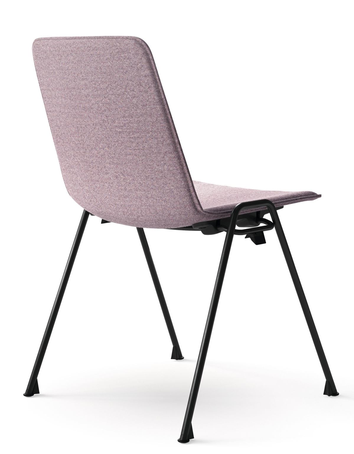1650 Yunity Chair Stuhl von Walter Knoll, Stoffbezug in Lila, schwarzes Metallgestell.