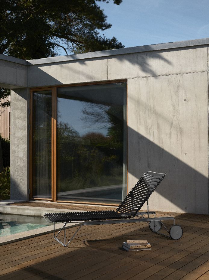 Click verstelbare chaise longue voor buiten Houe