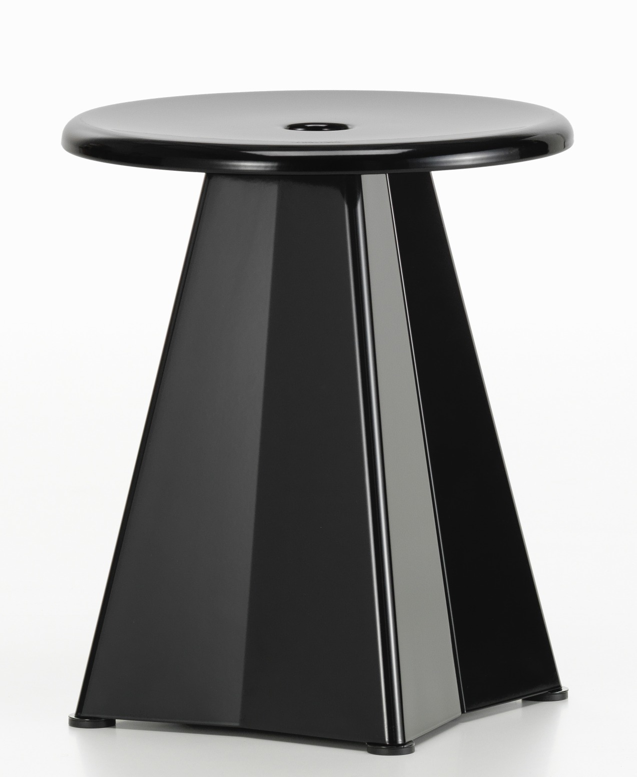 Schwarzer Tabouret Métallique Hocker von Vitra, moderner Metallhocker für Wohnzimmer und Büro.