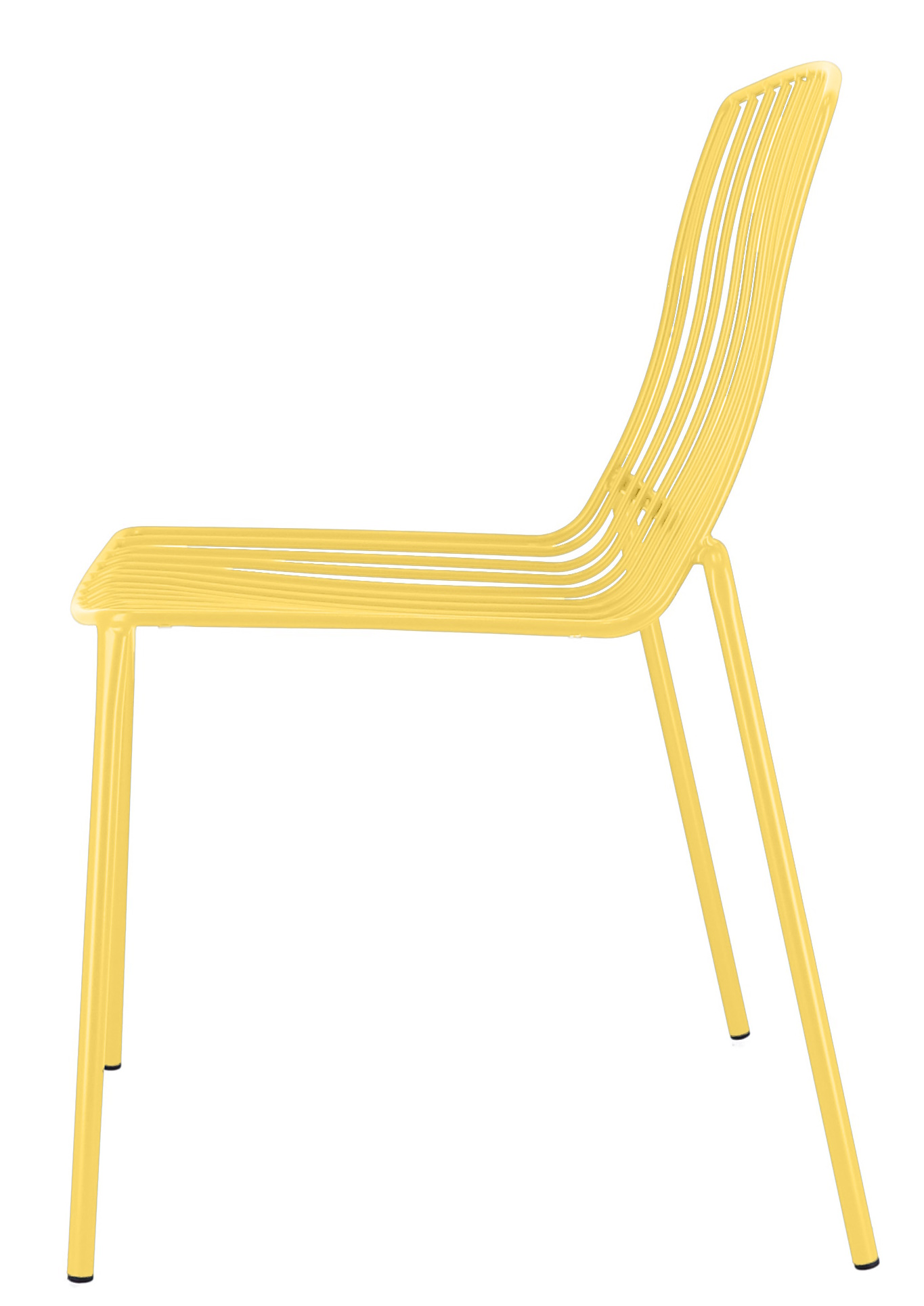 Gelber Mori Stuhl von Jan Kurtz für den Außenbereich, Seitenansicht, modernes Design.