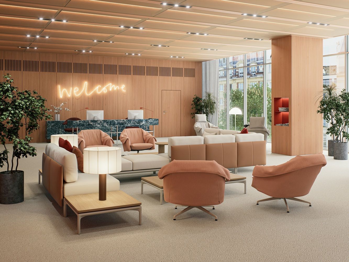 Bascule Lowback Fauteuil met voetenbankje Vitra