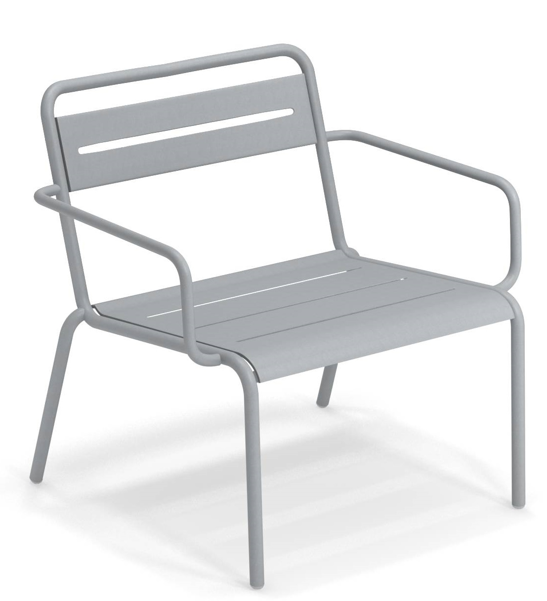 Grauer Star Lounge Chair Sessel von Emu für den Außenbereich, moderner Metall Gartenstuhl.