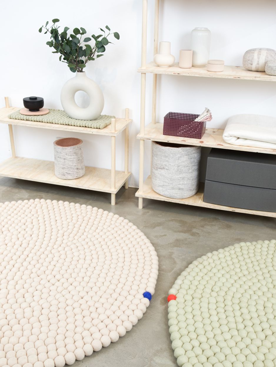 Big One rond viltkleed Ø 300 cm myfelt groenbeige