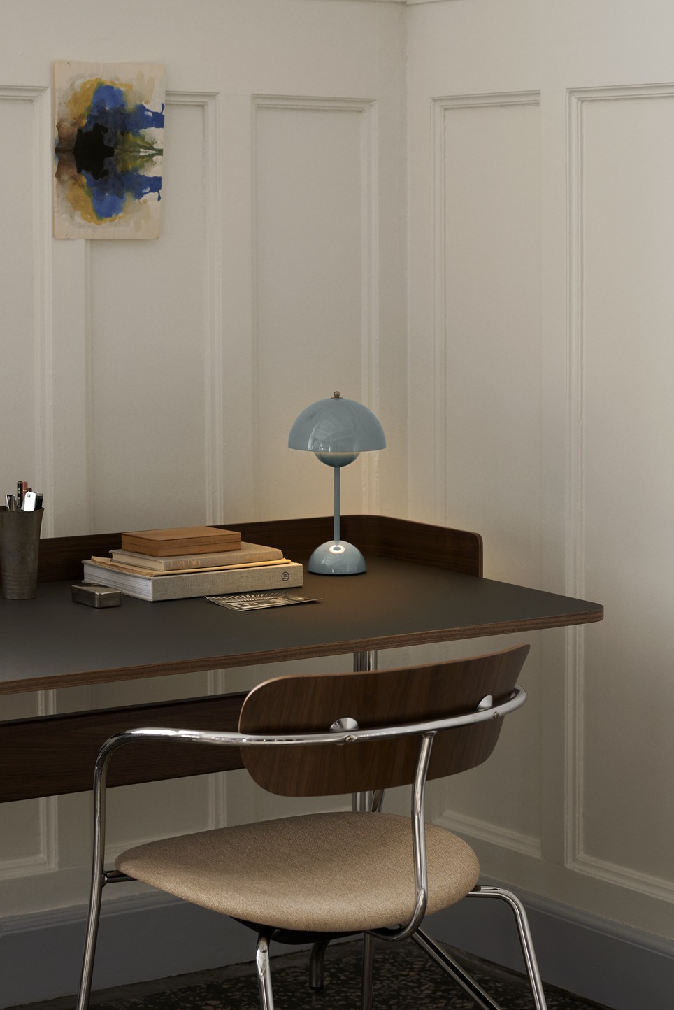Flowerpot VP9 draagbare acculamp / tafellamp met USB AndTradition Stone blue