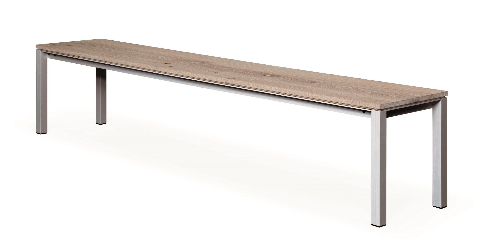 S 600 Ausziehtisch von Janua: Moderner Esstisch mit geräucherter Eichenplatte und Metallgestell.